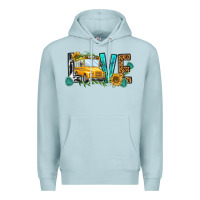 Blue Mist school bus love Premium Hoodie - NancyCooperArtShop