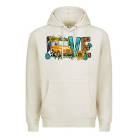 Oatmeal Heather school bus love Premium Hoodie - NancyCooperArtShop