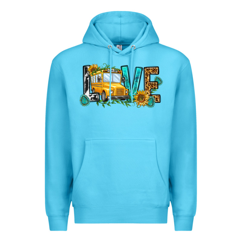 School Bus Love Premium Hoodie by NancyCooperArtShop | Teevron