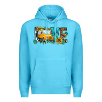 Ocean Blue school bus love Premium Hoodie - NancyCooperArtShop