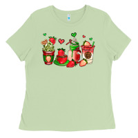 Matcha strawberry coffee cups Ladies Tee - AdoDesignShop