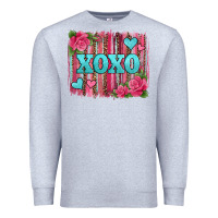 Heather Grey xoxo valentines day leopard glitter brushstroke Premium Sweatshirt - Jasminsmagicworld