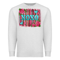 Oatmeal Heather xoxo valentines day leopard glitter brushstroke Premium Sweatshirt - Jasminsmagicworld