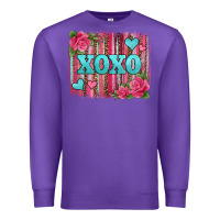 Purple xoxo valentines day leopard glitter brushstroke Premium Sweatshirt - Jasminsmagicworld