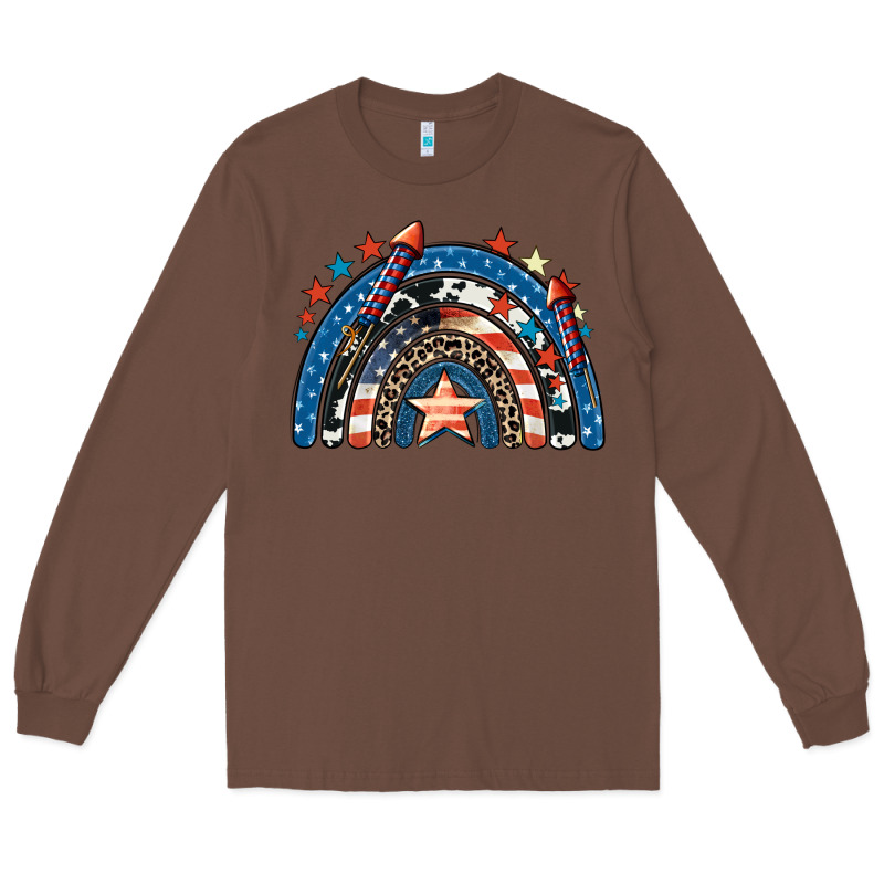 American Rainbow 4th Of July Long Sleeve Tee by CowGirlArtShop | Teevron