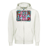 Oatmeal Heather race track mom Zipper Hoodie - AdoDesignShop