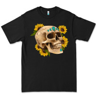 Black skull flowers and gemstone Premium Tee - Artiststas