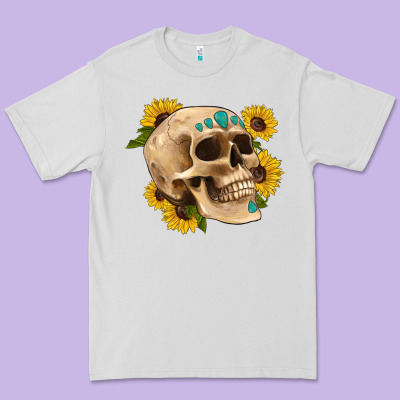Skull Flowers And Gemstone Premium Tee Designed By Artiststas
