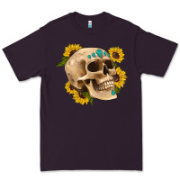 Plum skull flowers and gemstone Premium Tee - Artiststas
