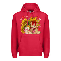 Cardinal valentines day sunflowers with bear hjf Premium Hoodie - NancyCooperArtShop