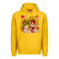 Lemon valentines day sunflowers with bear hjf Premium Hoodie - NancyCooperArtShop