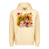 Pina Colada valentines day sunflowers with bear hjf Premium Hoodie - NancyCooperArtShop