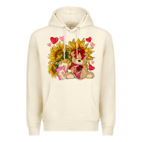 Sandshell valentines day sunflowers with bear hjf Premium Hoodie - NancyCooperArtShop