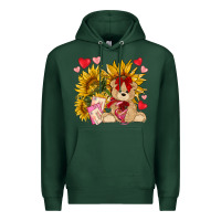 Sports Green valentines day sunflowers with bear hjf Premium Hoodie - NancyCooperArtShop