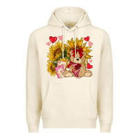 Tofu valentines day sunflowers with bear hjf Premium Hoodie - NancyCooperArtShop