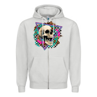 Dove Grey race skull Zipper Hoodie - AdoDesignShop