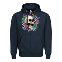 Navy race skull Zipper Hoodie - AdoDesignShop
