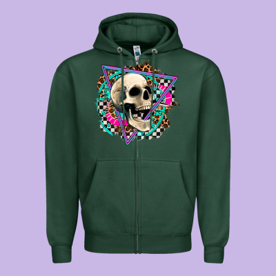 Race Skull Zipper Hoodie Designed By Adodesignshop