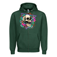 Sports Green race skull Zipper Hoodie - AdoDesignShop