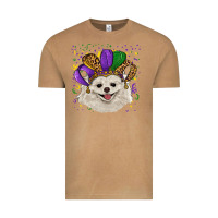 Vintage Camel Mardi Gras White Pomeranian with Hat Vintage Tee - RanaPortraitStore