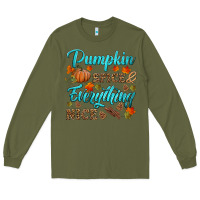 Army Green pumpkin spice everything nice Long Sleeve Tee - HRA Design Shop