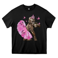 Black Baby Gorilla With Tutu Heavy Core Tee - LillyAllenDesigns