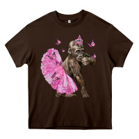 Chocolate Brown Baby Gorilla With Tutu Heavy Core Tee - LillyAllenDesigns