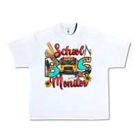 White school bus monitor Urban Heavy Tee - texasbilliewilder