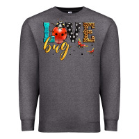 Charcoal Heather love bug lady bug Premium Sweatshirt - LillyAllenDesigns