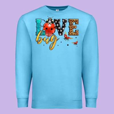 Love Bug Lady Bug Premium Sweatshirt Designed By Lillyallendesigns