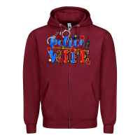 Burgundy police wife Zipper Hoodie - AdoDesignShop
