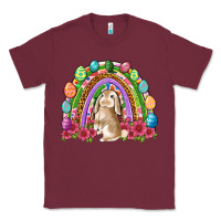 Burgundy Easter rainbow Bunny Easter Day Classic Tee - Neo Western