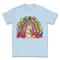 Dusty Blue Easter rainbow Bunny Easter Day Classic Tee - Neo Western