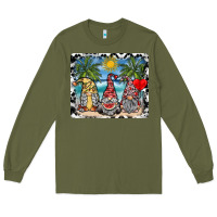 Army Green summer gnome mousepad Long Sleeve Tee - SublimationCraftShop
