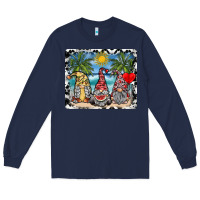 Navy summer gnome mousepad Long Sleeve Tee - SublimationCraftShop