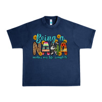 Navy being a nana makes my life complete Urban Heavy Tee - Zillion Design Studio