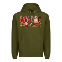 Army Green my dog is my valentine Premium Hoodie - NancyCooperArtShop