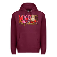 Burgundy my dog is my valentine Premium Hoodie - NancyCooperArtShop