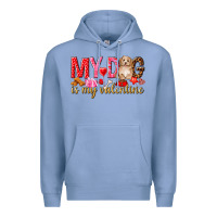Colony Blue my dog is my valentine Premium Hoodie - NancyCooperArtShop