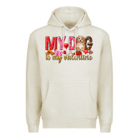 Oatmeal Heather my dog is my valentine Premium Hoodie - NancyCooperArtShop