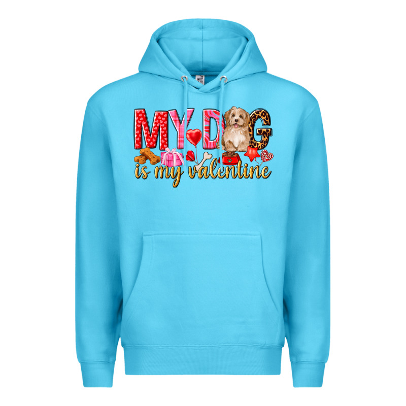 My Dog Is My Valentine Premium Hoodie by NancyCooperArtShop | Teevron