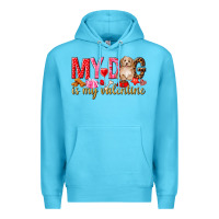 Ocean Blue my dog is my valentine Premium Hoodie - NancyCooperArtShop