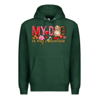 Sports Green my dog is my valentine Premium Hoodie - NancyCooperArtShop