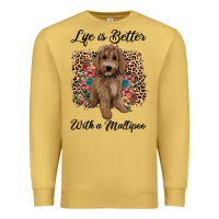 Antique Gold life is better with a maltipoo Premium Sweatshirt - BarkalooDesign