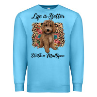 Ocean Blue life is better with a maltipoo Premium Sweatshirt - BarkalooDesign