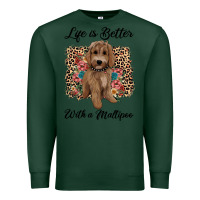 Sports Green life is better with a maltipoo Premium Sweatshirt - BarkalooDesign