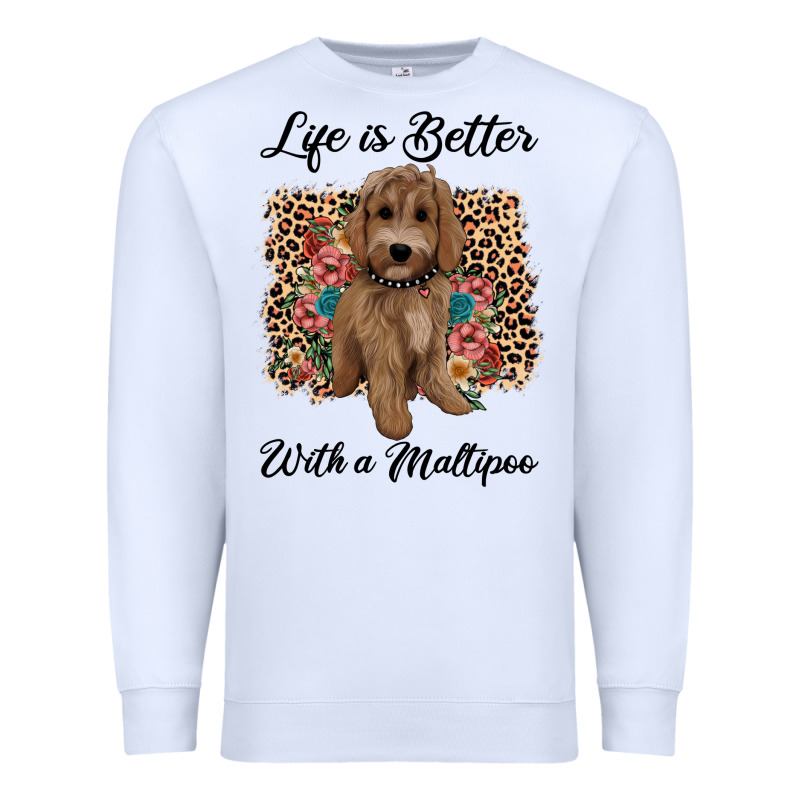 Life Is Better With A Maltipoo Premium Sweatshirt by BarkalooDesign | Teevron