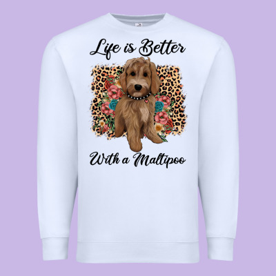 Life Is Better With A Maltipoo Premium Sweatshirt Designed By Barkaloodesign