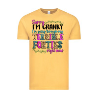 Vintage Mustard sorry im cranky im going through my terrible forti Vintage Tee - texasbilliewilder
