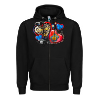 Black western leopard  police   hearts Zipper Hoodie - AdoDesignShop